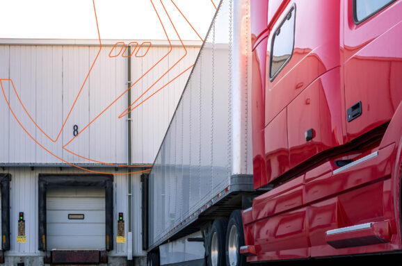 Truck completing an on time delivery